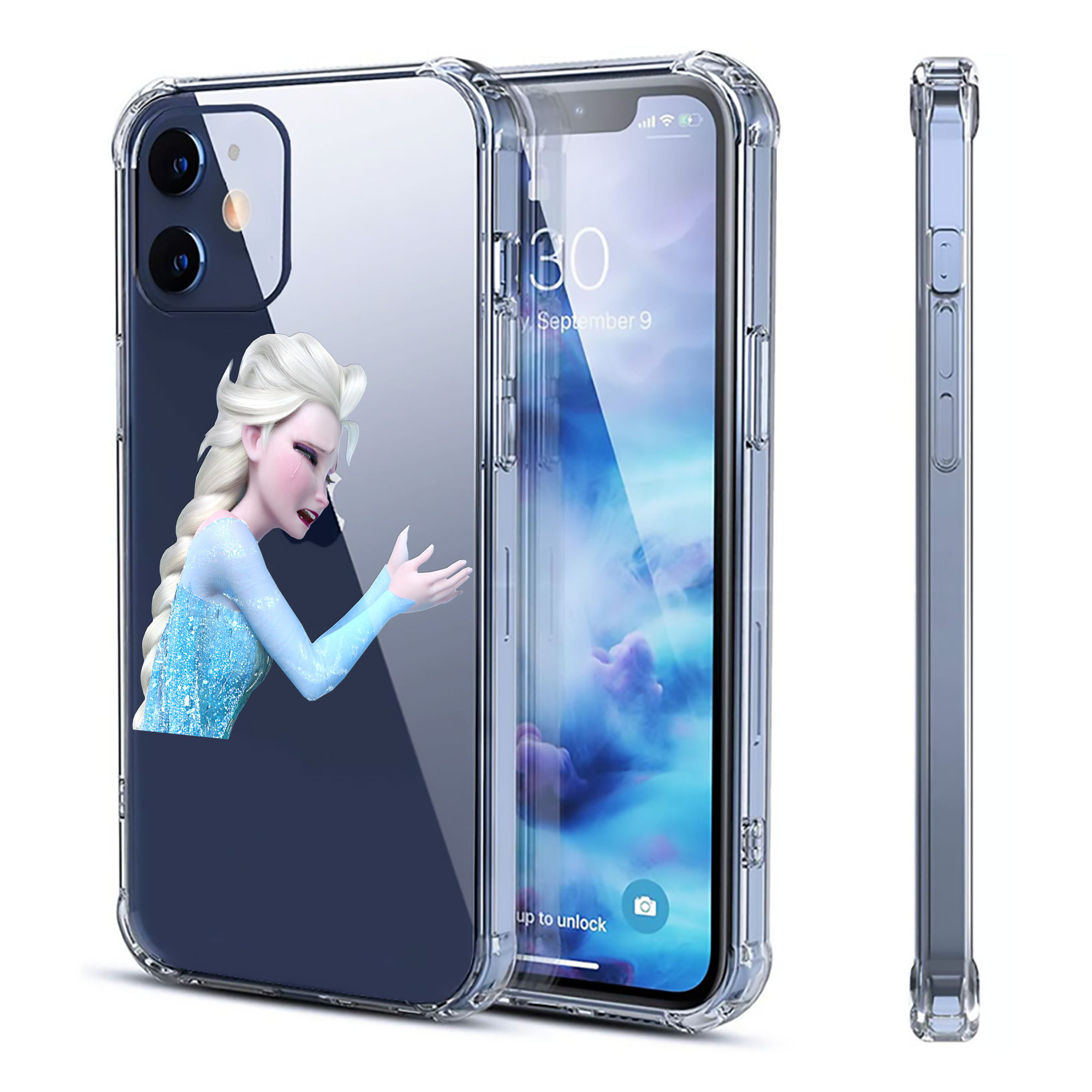 （画像用） アナと雪の女王 アンナ エルサ Frozen Anna Elsa 【iPhone 12シリーズ対応】透明スマホケース（クリアソフトケース）